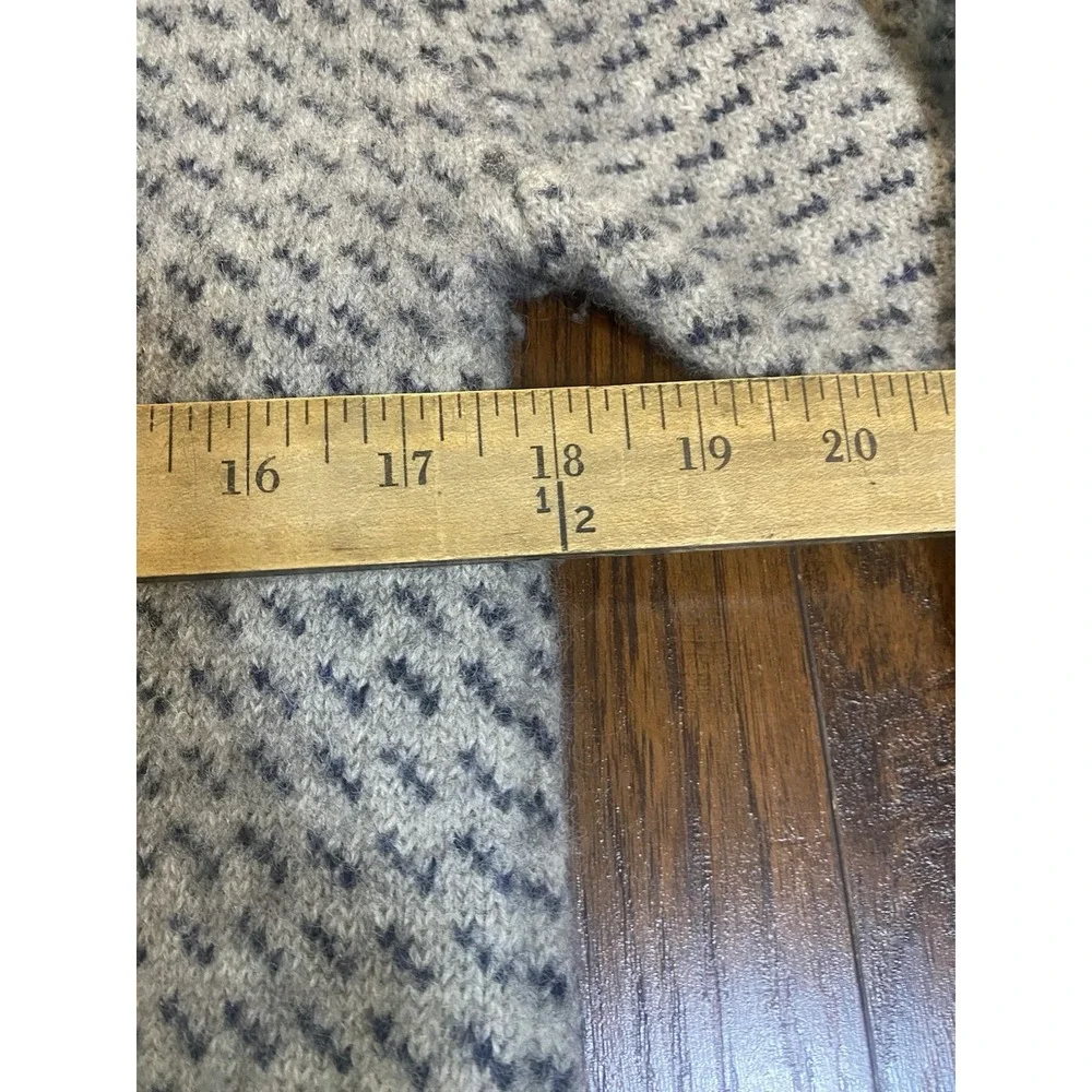 Nordstrom Vintage Wool Sweater Mens Large Birdseye Knit Crewneck Oatmeal Navy